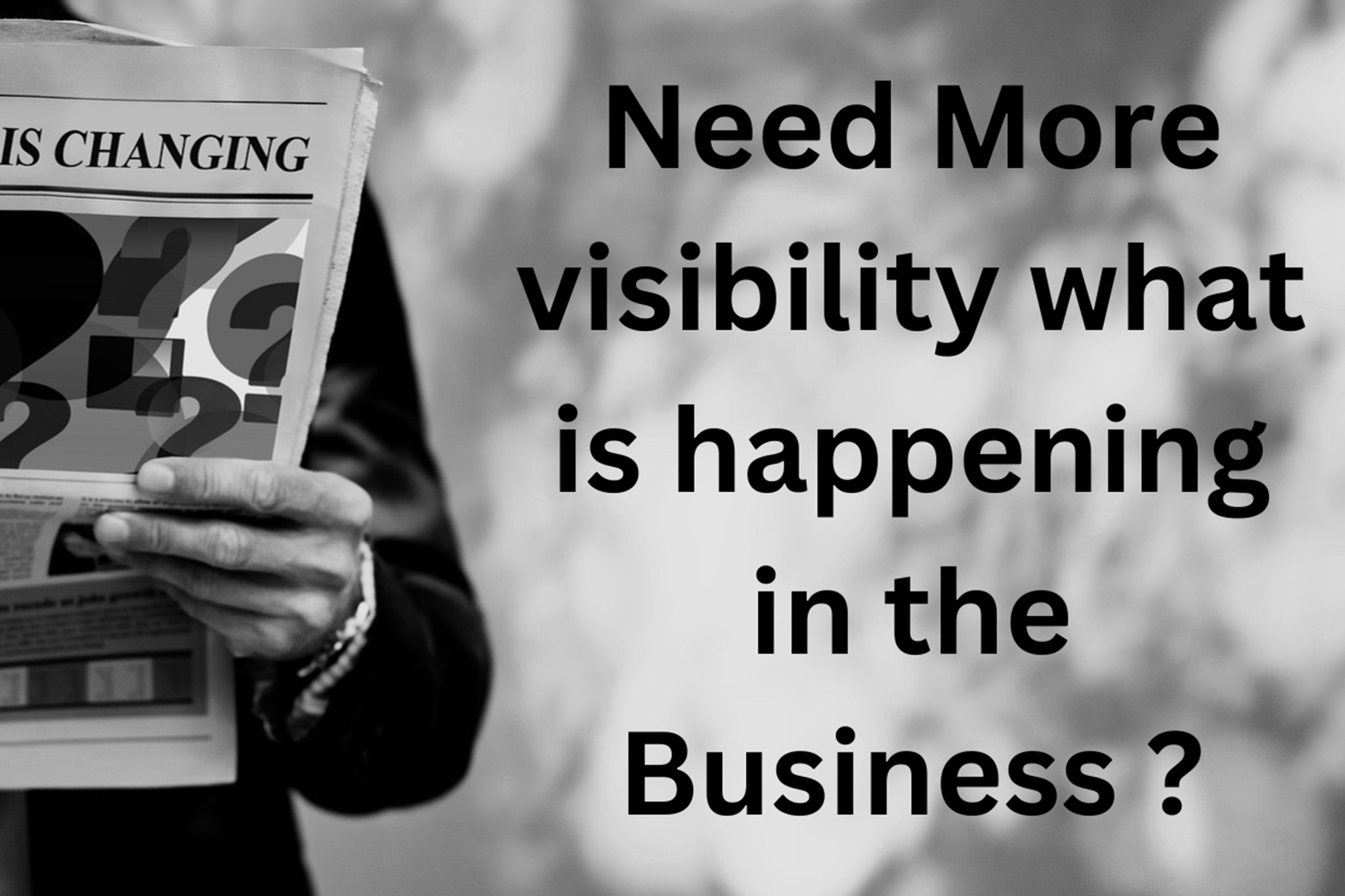 Need More visibility what is happening in the Business